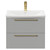 Napoli Gloss Grey Pearl 600mm Wall Mounted Vanity Unit with 1 Tap Hole Curved Basin and 2 Drawers with Brushed Brass Handles Front View