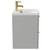 Napoli Gloss Grey Pearl 600mm Wall Mounted Vanity Unit with 1 Tap Hole Curved Basin and 2 Drawers with Brushed Brass Handles Side View