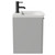 Napoli Gloss Grey Pearl 500mm Wall Mounted Vanity Unit with 1 Tap Hole Curved Basin and Single Drawer with Matt Black Handle Side View