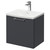Napoli Gloss Grey 500mm Wall Mounted Vanity Unit with 1 Tap Hole Curved Basin and Single Drawer with Polished Chrome Handle Right Hand View