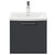 Napoli Gloss Grey 500mm Wall Mounted Vanity Unit with 1 Tap Hole Curved Basin and Single Drawer with Polished Chrome Handle Front View