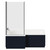 Loire 1700mm Left Hand L Shaped Shower Bath with Polished Chrome Bath Screen and Deep Blue Front and End Bath Panels Front View