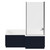 Loire 1700mm Right Hand L Shaped Shower Bath with Polished Chrome Bath Screen and Deep Blue Front and End Bath Panels Front View