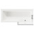 Loire 1700mm Right Hand L Shaped Shower Bath with Polished Chrome Bath Screen and Deep Blue Front and End Bath Panels View From Top
