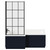 Loire 1700mm Left Hand L Shaped Shower Bath with Matt Black Bath Screen and Deep Blue Front and End Bath Panels Front View