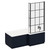 Loire 1700mm Right Hand L Shaped Shower Bath with Matt Black Bath Screen and Deep Blue Front and End Bath Panels Left Hand View