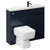 Napoli Combination Deep Blue 1000mm Vanity Unit Toilet Suite with Slimline 1 Tap Hole Basin and 2 Doors with Matt Black Handles Left Hand Side View