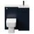 Napoli Combination Deep Blue 900mm Vanity Unit Toilet Suite with Right Hand L Shaped 1 Tap Hole Basin and Single Door with Matt Black Handle Front View