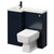 Napoli Combination Deep Blue 900mm Vanity Unit Toilet Suite with Left Hand L Shaped 1 Tap Hole Basin and Single Door with Matt Black Handle Right Hand Side View