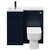 Napoli Combination Deep Blue 900mm Vanity Unit Toilet Suite with Left Hand L Shaped 1 Tap Hole Basin and Single Door with Matt Black Handle Front View