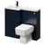 Napoli Combination Deep Blue 1000mm Vanity Unit Toilet Suite with Left Hand L Shaped 1 Tap Hole Basin and 2 Doors with Matt Black Handles Right Hand Side View