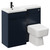 Napoli Combination Deep Blue 1000mm Vanity Unit Toilet Suite with Left Hand L Shaped 1 Tap Hole Basin and 2 Doors with Matt Black Handles Left Hand Side View