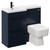 Napoli Combination Deep Blue 1000mm Vanity Unit Toilet Suite with Left Hand L Shaped 1 Tap Hole Basin and 2 Drawers with Matt Black Handles Left Hand Side View