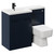 Napoli Combination Deep Blue 1100mm Vanity Unit Toilet Suite with Left Hand L Shaped 1 Tap Hole Basin and 2 Doors with Matt Black Handles Left Hand View