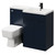 Napoli Combination Deep Blue 1100mm Vanity Unit Toilet Suite with Right Hand L Shaped 1 Tap Hole Basin and 2 Doors with Matt Black Handles Right Hand Side View