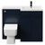 Napoli Combination Deep Blue 1100mm Vanity Unit Toilet Suite with Right Hand L Shaped 1 Tap Hole Basin and 2 Doors with Matt Black Handles Front View