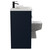 Napoli Combination Deep Blue 1100mm Vanity Unit Toilet Suite with Left Hand L Shaped 1 Tap Hole Basin and 2 Drawers with Matt Black Handles Side on View