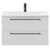 Napoli Gloss White 800mm Wall Mounted Vanity Unit with 1 Tap Hole Curved Basin and 2 Drawers with Matt Black Handles Front View