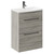 Napoli Molina Ash 600mm Floor Standing Vanity Unit with 1 Tap Hole Curved Basin and 2 Drawers with Gunmetal Grey Handles Left Hand View