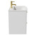 Napoli Gloss White 600mm Wall Mounted Vanity Unit with 1 Tap Hole Curved Basin and 2 Drawers with Brushed Brass Handles Side View