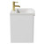 Napoli Gloss White 500mm Wall Mounted Vanity Unit with 1 Tap Hole Curved Basin and Single Drawer with Brushed Brass Handle Side View