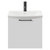 Napoli Gloss White 500mm Wall Mounted Vanity Unit with 1 Tap Hole Curved Basin and Single Drawer with Matt Black Handle Front View