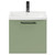 Napoli Olive Green 500mm Wall Mounted Vanity Unit with 1 Tap Hole Curved Basin and Single Drawer with Gunmetal Grey Handle Front View