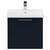 Napoli Deep Blue 500mm Wall Mounted Vanity Unit with 1 Tap Hole Basin and Single Drawer with Polished Chrome Handle Front View
