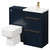 Napoli Deep Blue 1000mm Vanity Unit Toilet Suite with 1 Tap Hole Basin and 2 Drawers with Brushed Brass Handles Right Hand View