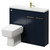 Napoli Combination Deep Blue 1000mm Vanity Unit Toilet Suite with Slimline 1 Tap Hole Basin and 2 Doors with Brushed Brass Handles Right Hand Side View