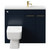 Napoli Combination Deep Blue 1000mm Vanity Unit Toilet Suite with Slimline 1 Tap Hole Basin and 2 Doors with Brushed Brass Handles Front View