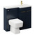 Napoli Combination Deep Blue 1000mm Vanity Unit Toilet Suite with Right Hand L Shaped 1 Tap Hole Basin and 2 Doors with Brushed Brass Handles Left Hand Side View