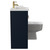 Napoli Combination Deep Blue 1000mm Vanity Unit Toilet Suite with Left Hand L Shaped 1 Tap Hole Basin and 2 Doors with Brushed Brass Handles Side on View