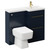 Napoli Combination Deep Blue 1000mm Vanity Unit Toilet Suite with Right Hand L Shaped 1 Tap Hole Basin and 2 Drawers with Brushed Brass Handles Left Hand Side View