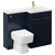 Napoli Combination Deep Blue 1100mm Vanity Unit Toilet Suite with Right Hand L Shaped 1 Tap Hole Basin and 2 Doors with Brushed Brass Handles Left Hand Side View