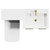 Napoli Combination Deep Blue 1100mm Vanity Unit Toilet Suite with Right Hand L Shaped 1 Tap Hole Basin and 2 Doors with Brushed Brass Handles Top View From Above