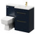 Napoli Combination Deep Blue 1100mm Vanity Unit Toilet Suite with Right Hand L Shaped 1 Tap Hole Basin and 2 Drawers with Brushed Brass Handles Right Hand Side View