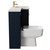 Napoli Combination Deep Blue 1100mm Vanity Unit Toilet Suite with Right Hand L Shaped 1 Tap Hole Basin and 2 Drawers with Brushed Brass Handles Side on View
