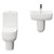 Marlow 550mm Semi Pedestal Basin and Corner Toilet Suite Front View Marlow 550mm Semi Pedestal Basin and Corner Toilet Suite Front View