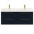 Napoli Deep Blue 1200mm Wall Mounted Vanity Unit with Ceramic Double Basin and 4 Drawers with Brushed Brass Handles Front View Napoli Deep Blue 1200mm Wall Mounted Vanity Unit with Ceramic Double Basin and 4 Drawers with Brushed Brass Handles Front View
