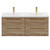 Napoli Bordalino Oak 1200mm Wall Mounted Vanity Unit with Ceramic Double Basin and 4 Drawers with Brushed Brass Handles Front View