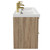 Napoli Bordalino Oak 1200mm Wall Mounted Vanity Unit with Ceramic Double Basin and 4 Drawers with Brushed Brass Handles Side View