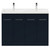 Napoli Deep Blue 1200mm Floor Standing Vanity Unit with Ceramic Double Basin and 4 Doors with Polished Chrome Handles Front View