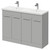 Napoli Gloss Grey Pearl 1200mm Floor Standing Vanity Unit with Ceramic Double Basin and 4 Doors with Polished Chrome Handles Right Hand View