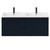 Napoli Deep Blue 1200mm Wall Mounted Vanity Unit with Polymarble Double Basin and 4 Drawers with Matt Black Handles Front View