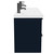 Napoli Deep Blue 1200mm Wall Mounted Vanity Unit with Polymarble Double Basin and 4 Drawers with Matt Black Handles Side View