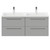Napoli Gloss Grey Pearl 1200mm Wall Mounted Vanity Unit with Polymarble Double Basin and 4 Drawers with Polished Chrome Handles Front View
