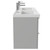 Napoli Gloss Grey Pearl 1200mm Wall Mounted Vanity Unit with Polymarble Double Basin and 4 Drawers with Polished Chrome Handles Side View