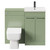 Napoli Olive Green 1000mm Vanity Unit Toilet Suite with 1 Tap Hole Basin and 2 Doors with Matt Black Handles Front View