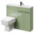 Napoli Combination Olive Green 1000mm Vanity Unit Toilet Suite with Slimline 1 Tap Hole Basin and 2 Doors with Matt Black Handles Right Hand Side View
